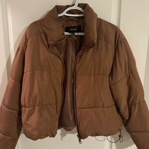 Vero Moda Brown Cropped Puffer Jacket